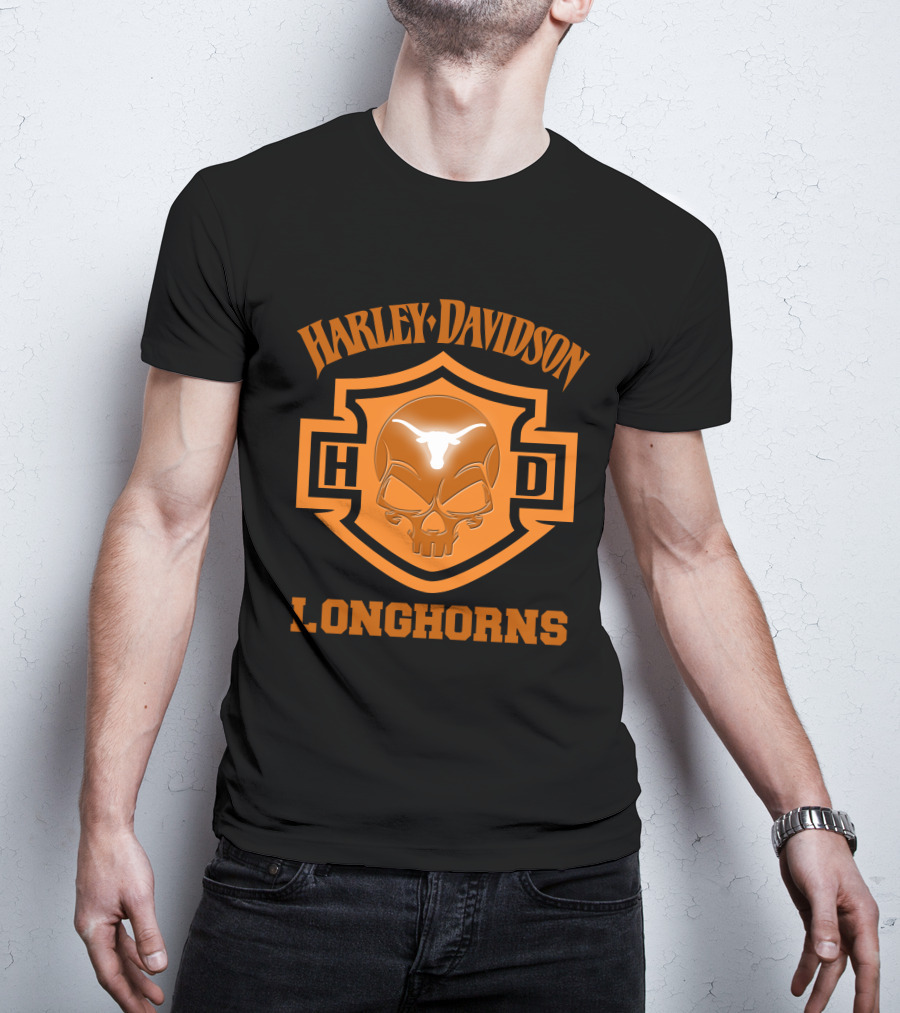 Harley Davidson Hd Longhorns Texas Ncaa Football Fans 127 T-Shirt