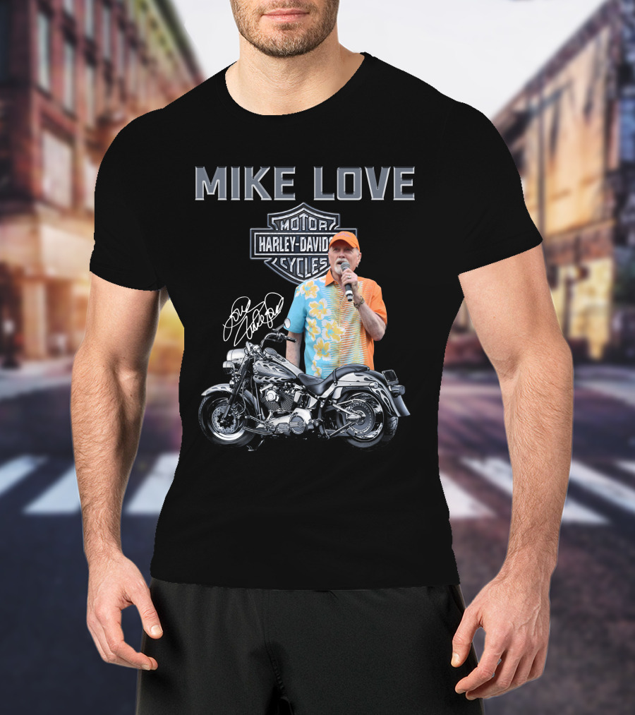 Mike Love Harley Davidson Motorcycle Signature T-Shirt