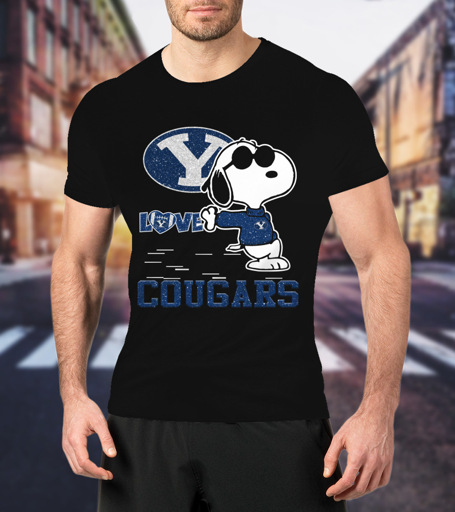 Love BYU Cougars Snoopy Y T-Shirt