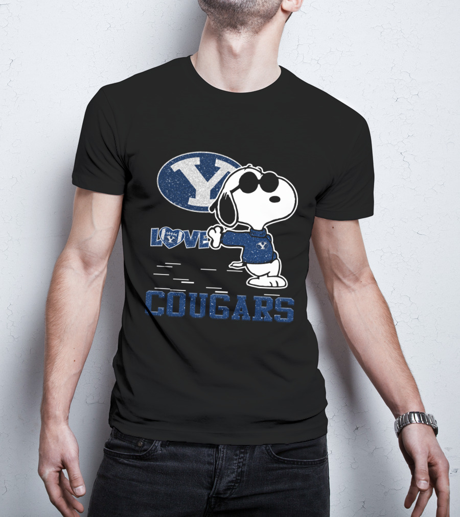 Love BYU Cougars Snoopy Y T-Shirt