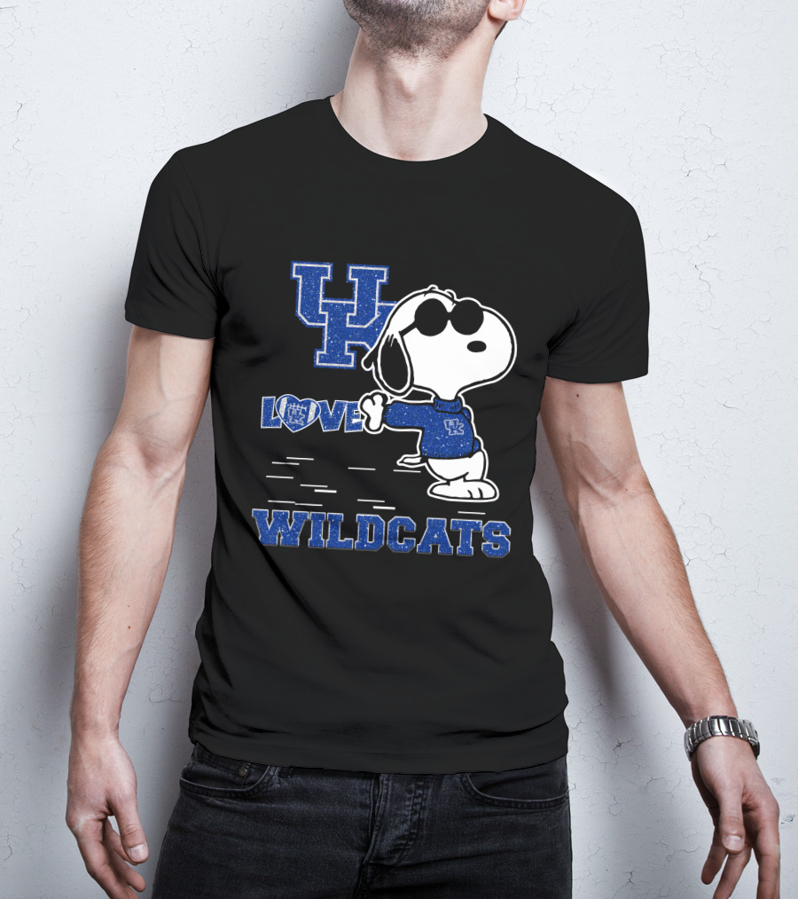 Snoopy Love Kentucky Wildcats Blue UK T-Shirt