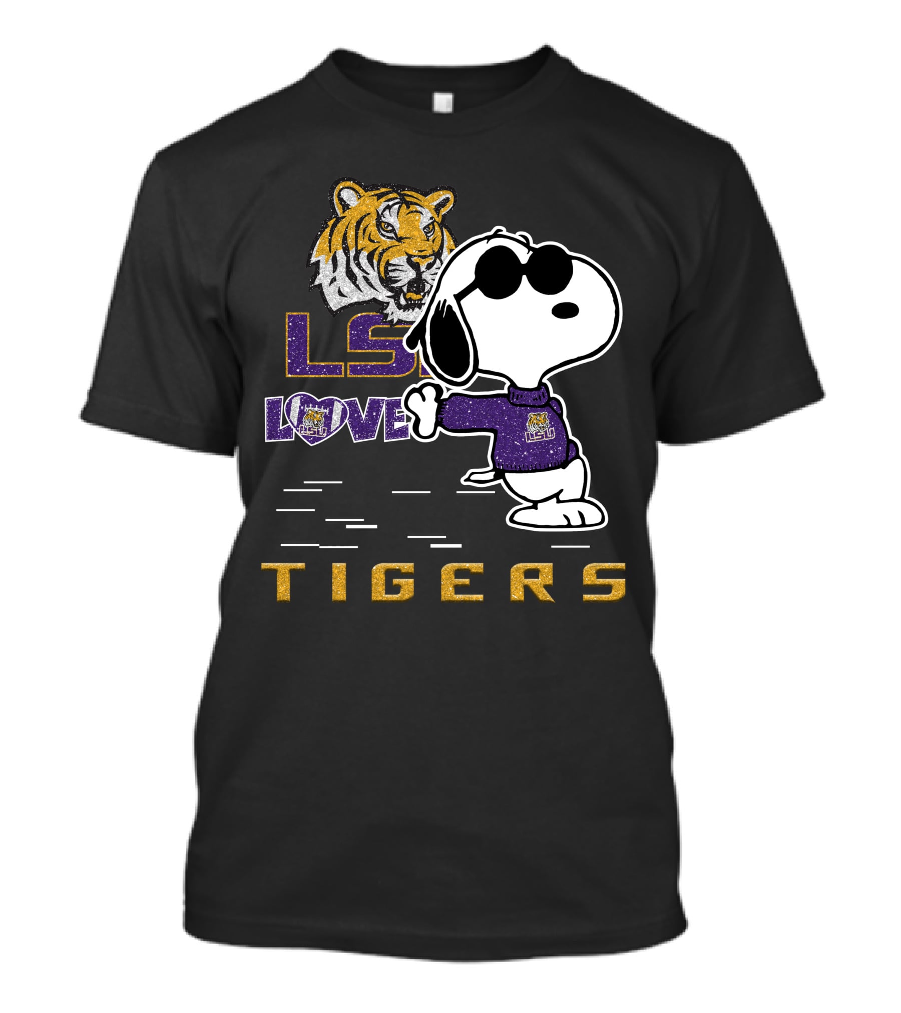 LSU Tigers Love Snoopy Tiger T-Shirt