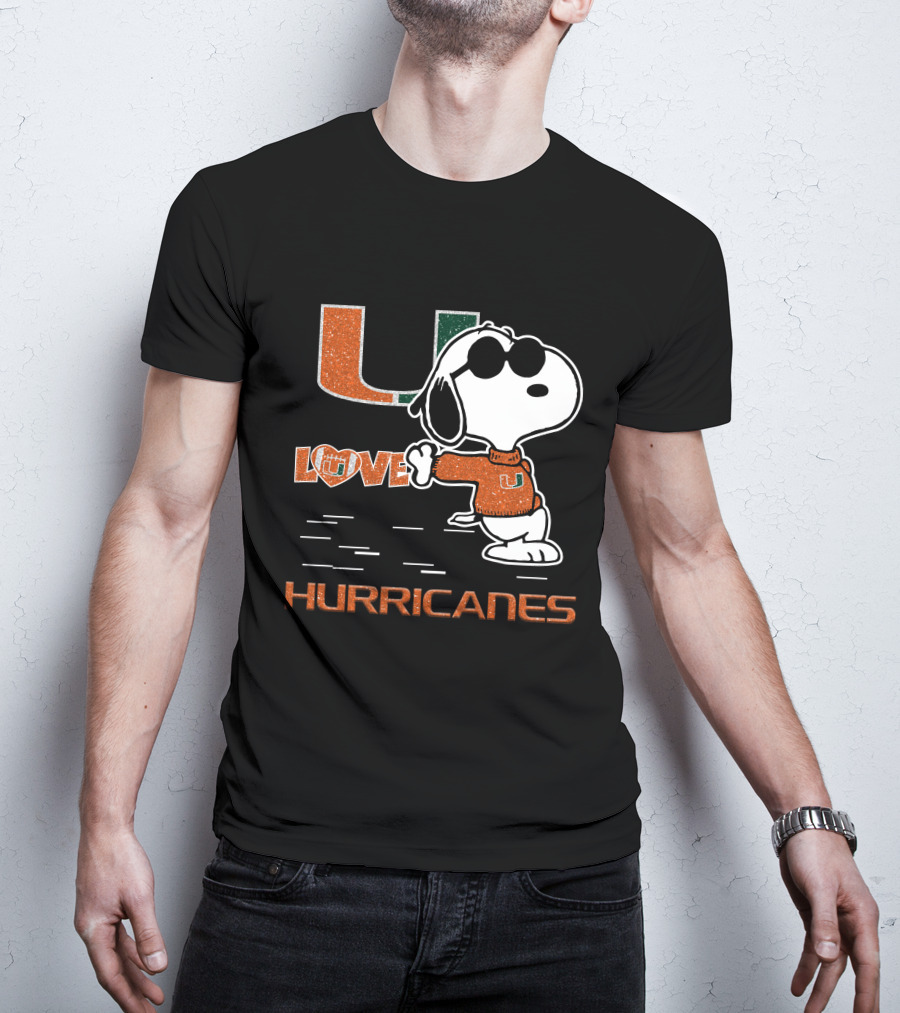Snoopy Love Miami Hurricanes U T-Shirt