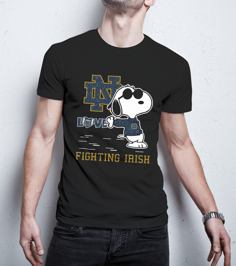 Snoopy ND Love Fighting Irish T-Shirt