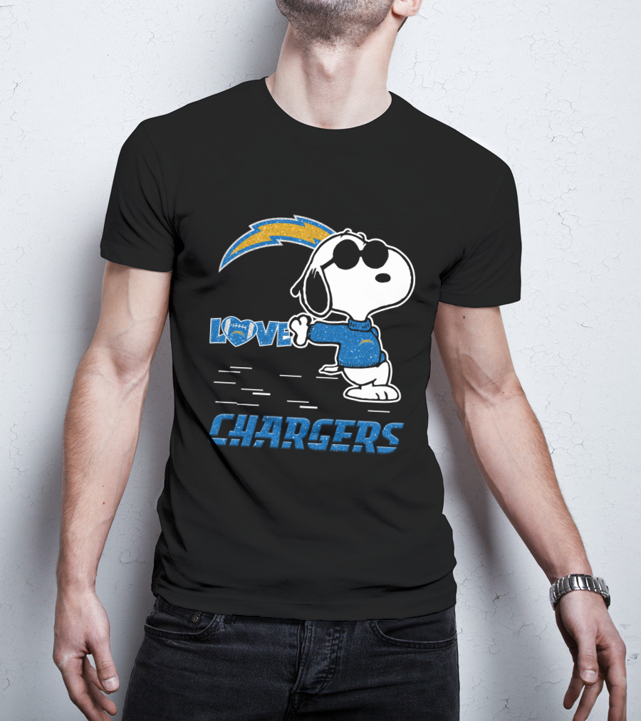 Snoopy Love Chargers Los Angeles T-Shirt