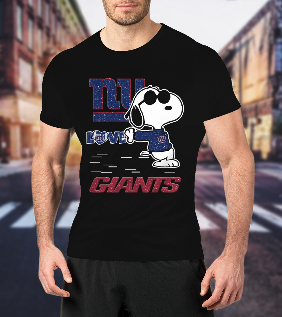 Snoopy NY Giants Love T-Shirt