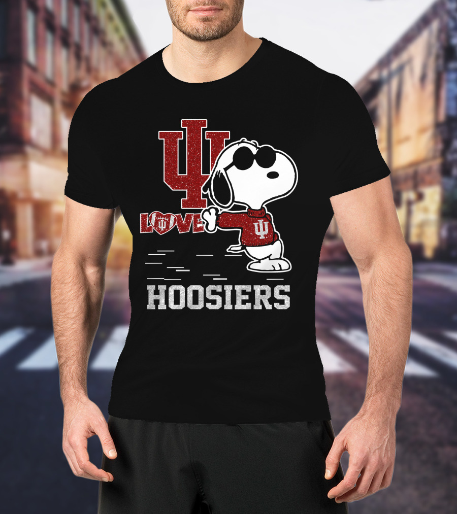 Snoopy IU Love Indiana Hoosiers T-Shirt