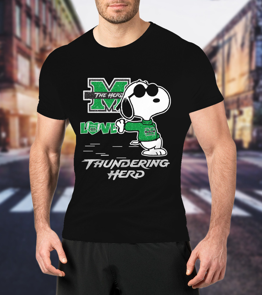 Snoopy Love Marshall The Herd Thundering Herd T-Shirt