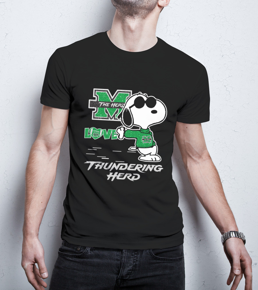 Snoopy Love Marshall The Herd Thundering Herd T-Shirt