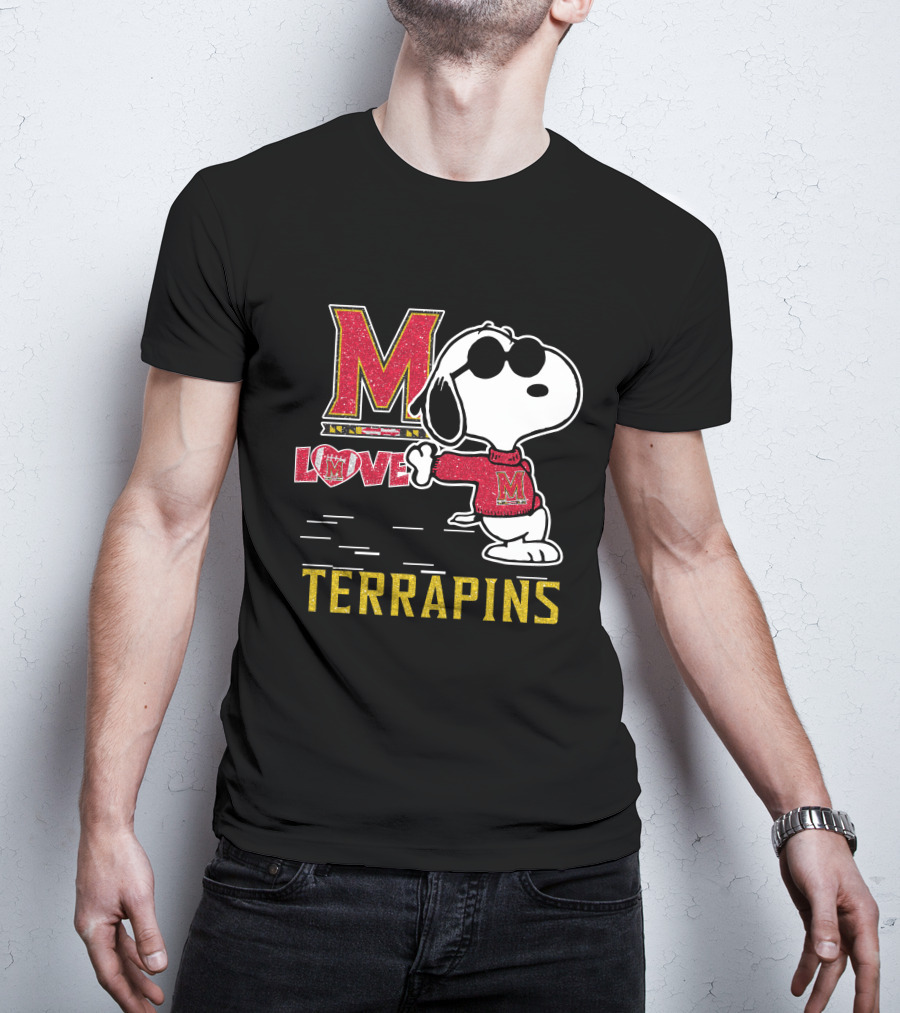 Snoopy Maryland Terrapins Love M T-Shirt