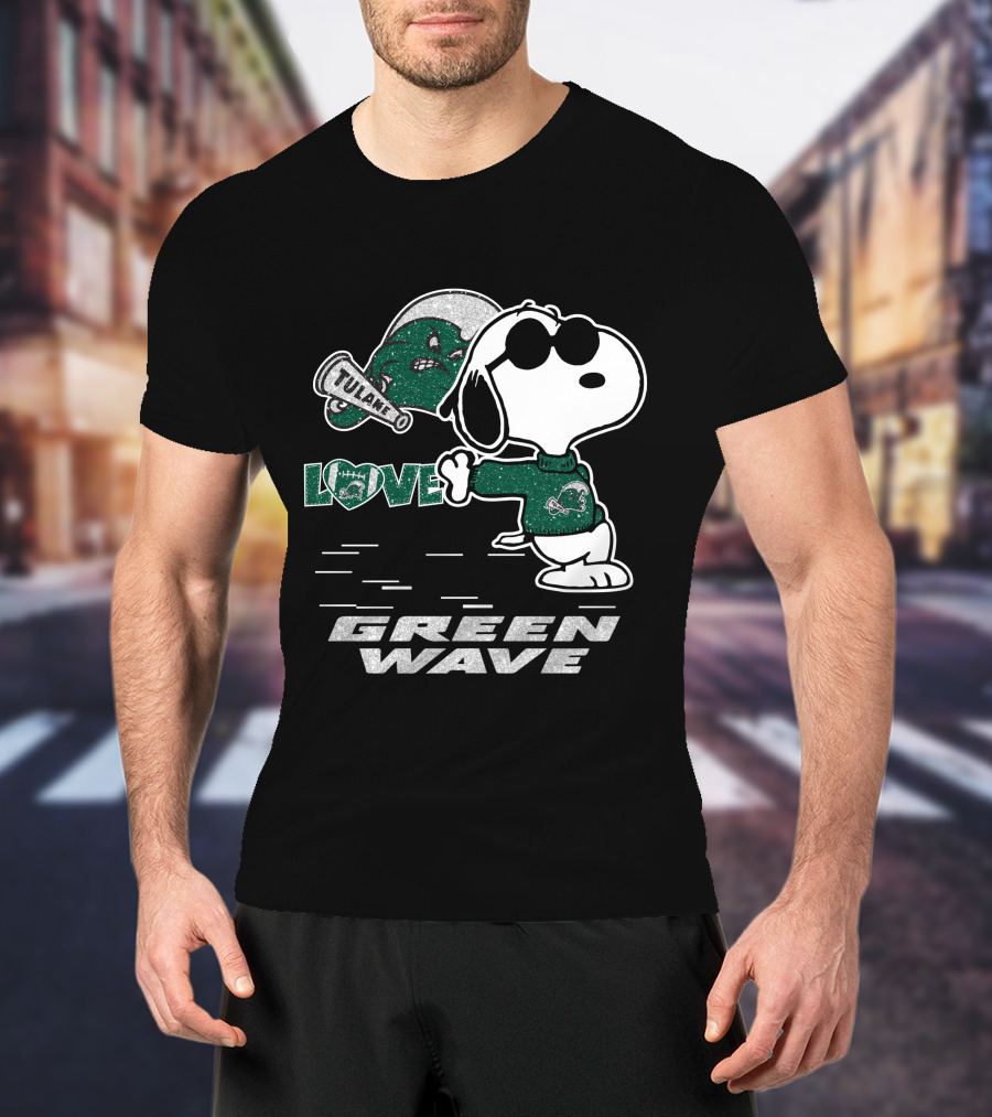 Snoopy Tulane Green Wave Love T-Shirt