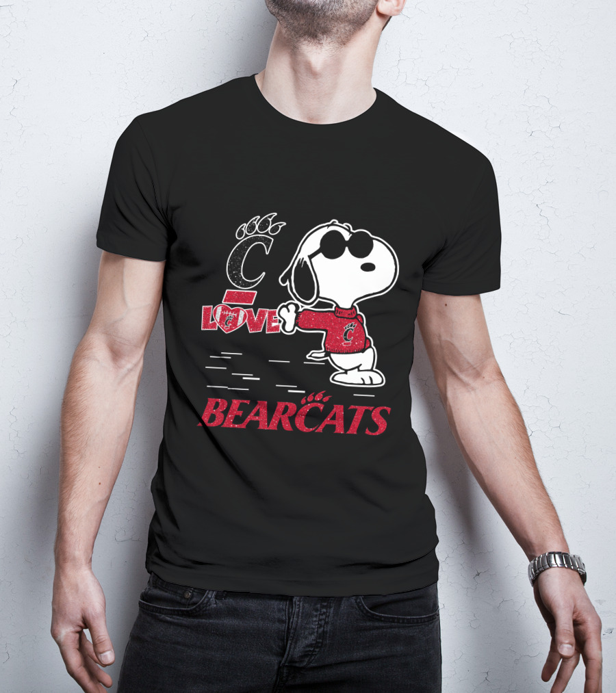 Snoopy Cincinnati Bearcats Love With Stylized C T-Shirt