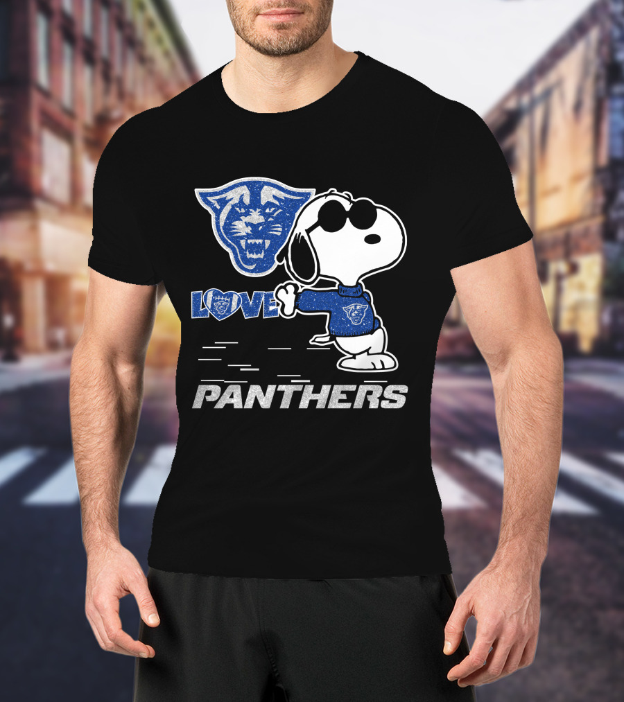 Snoopy Love Georgia State Panthers Football Fan Gear T-Shirt