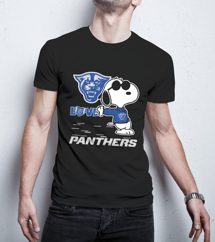 Snoopy Love Georgia State Panthers Football Fan Gear T-Shirt