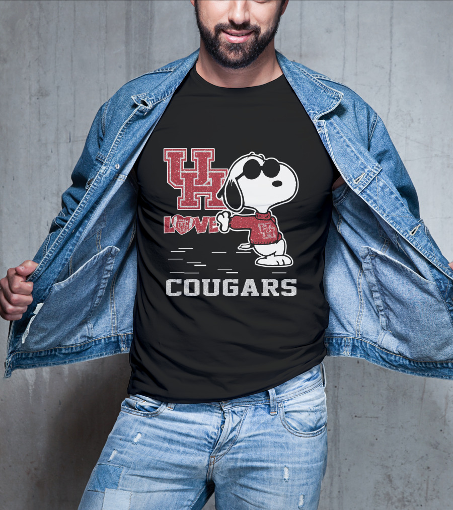 Snoopy UH Love Cougars T-Shirt