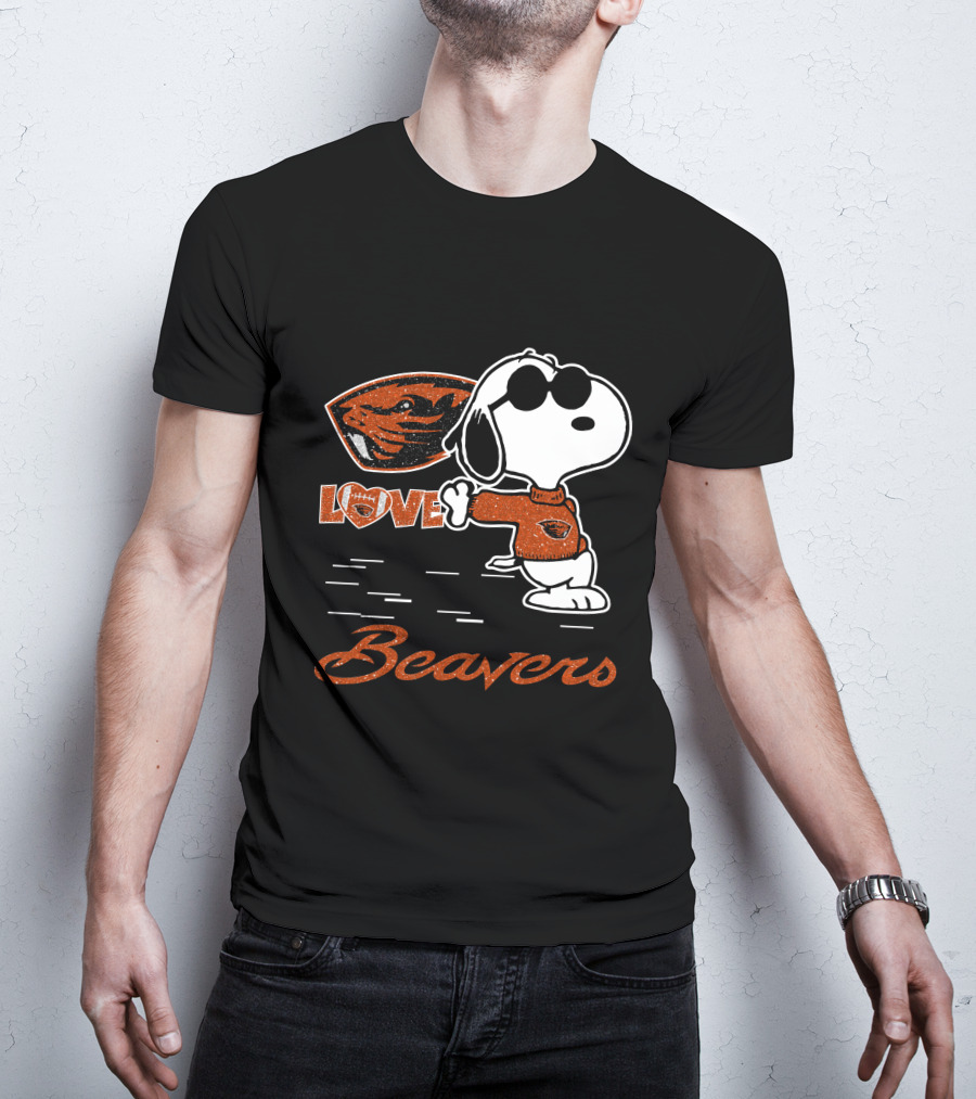 Snoopy Love Oregon State Beavers T-Shirt