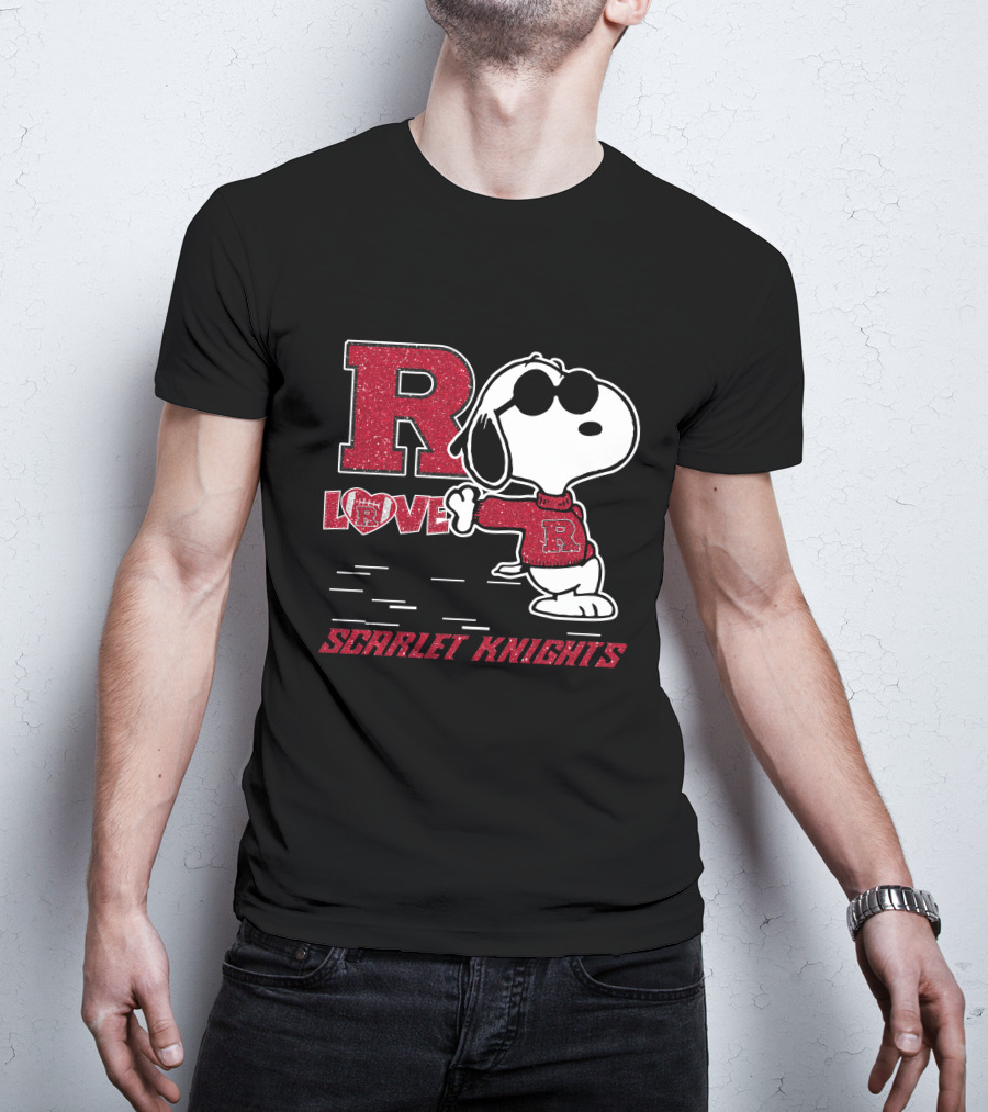 R Snoopy Love Scarlet Knights T-Shirt