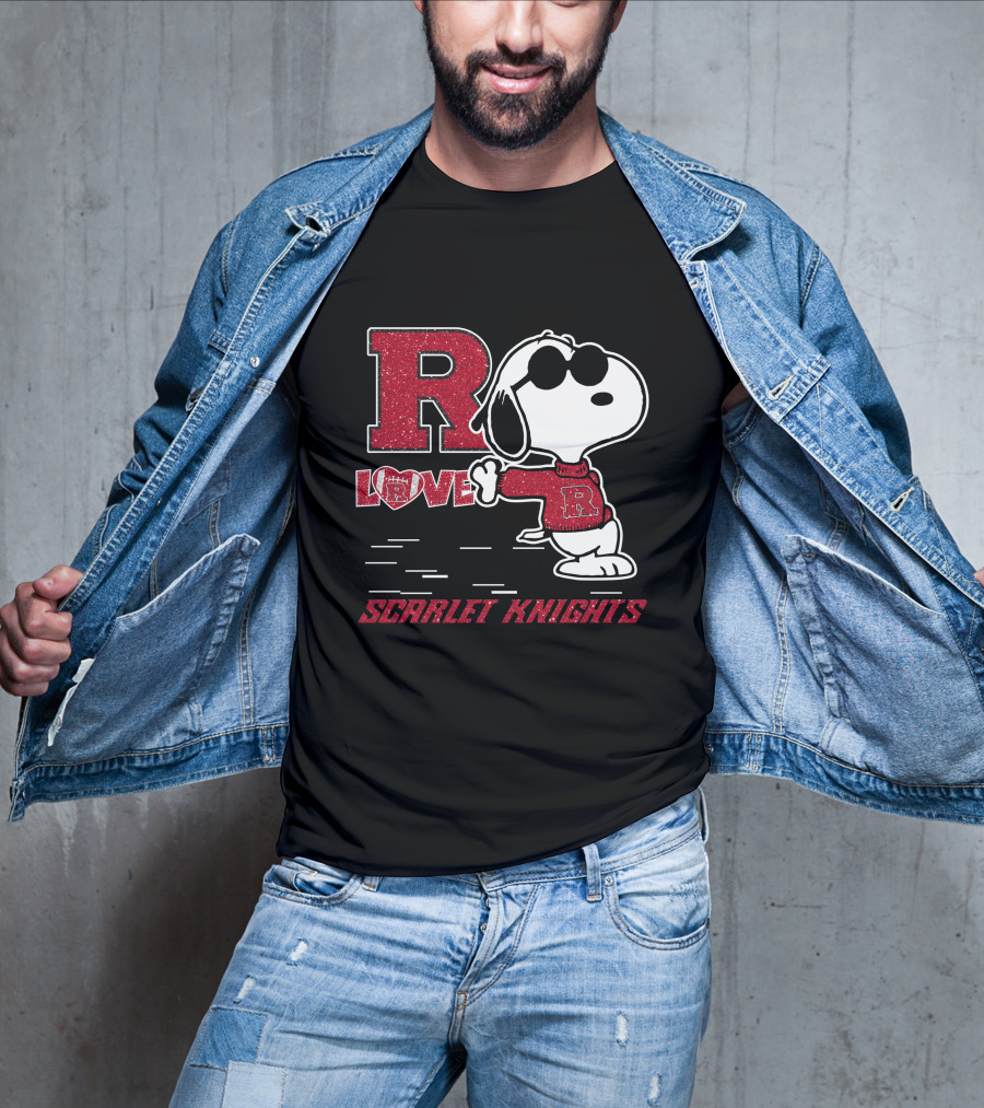 R Snoopy Love Scarlet Knights T-Shirt