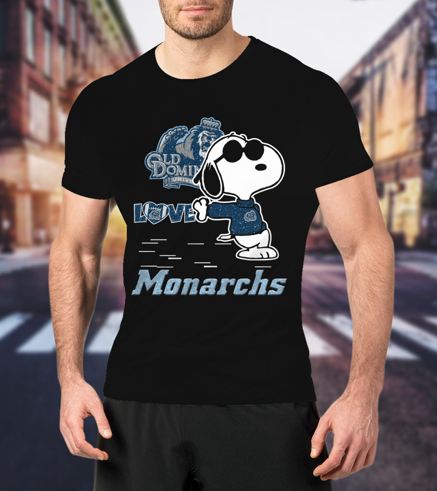 Snoopy Love For Old Dominion University Monarchs T-Shirt
