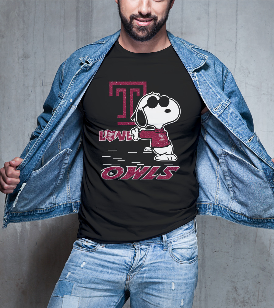 Snoopy Temple Owls Love T Sports T-Shirt
