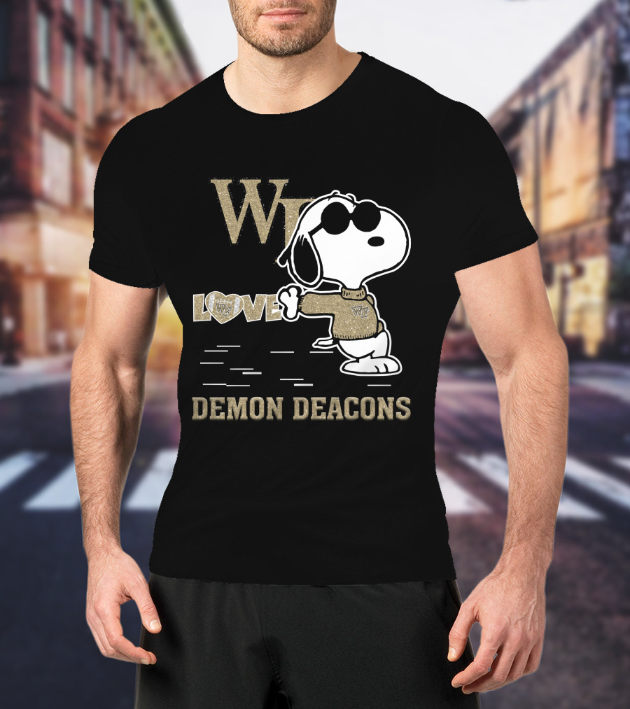Snoopy Love Wake Forest Demon Deacons WD T-Shirt