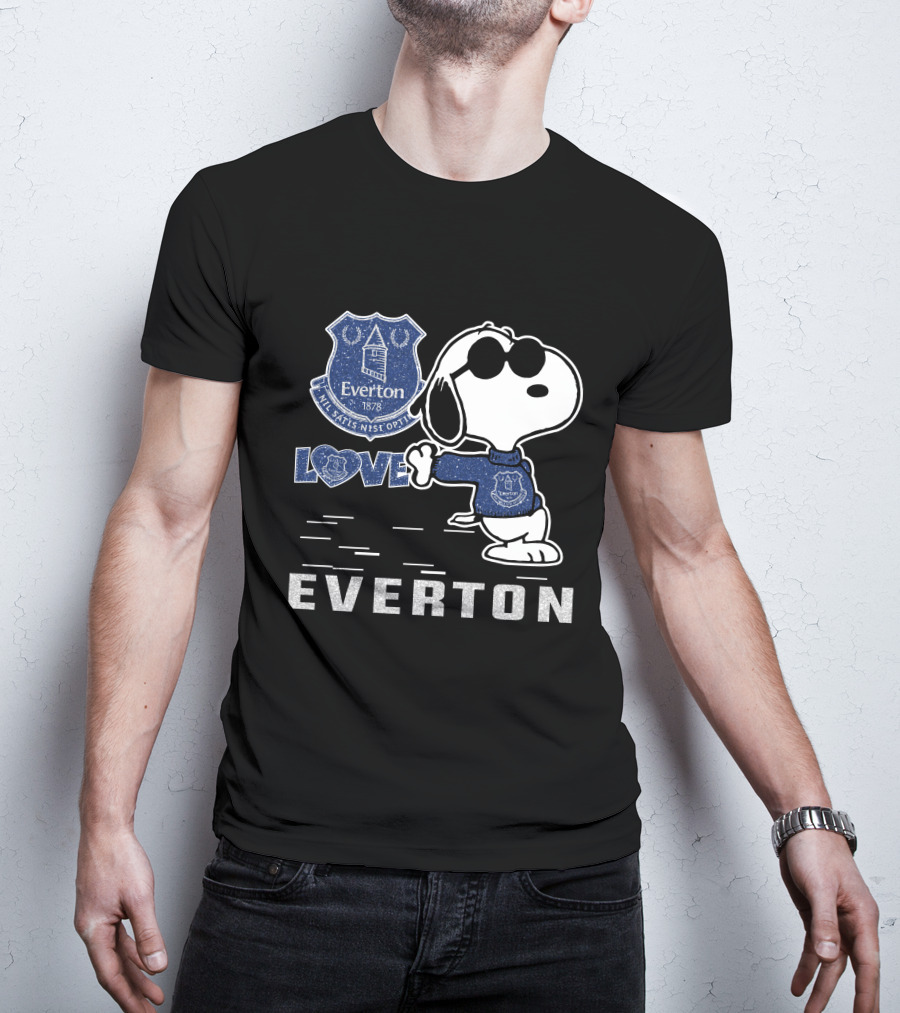 Snoopy Love Everton Fc 1878 Badge And Slogan T-Shirt