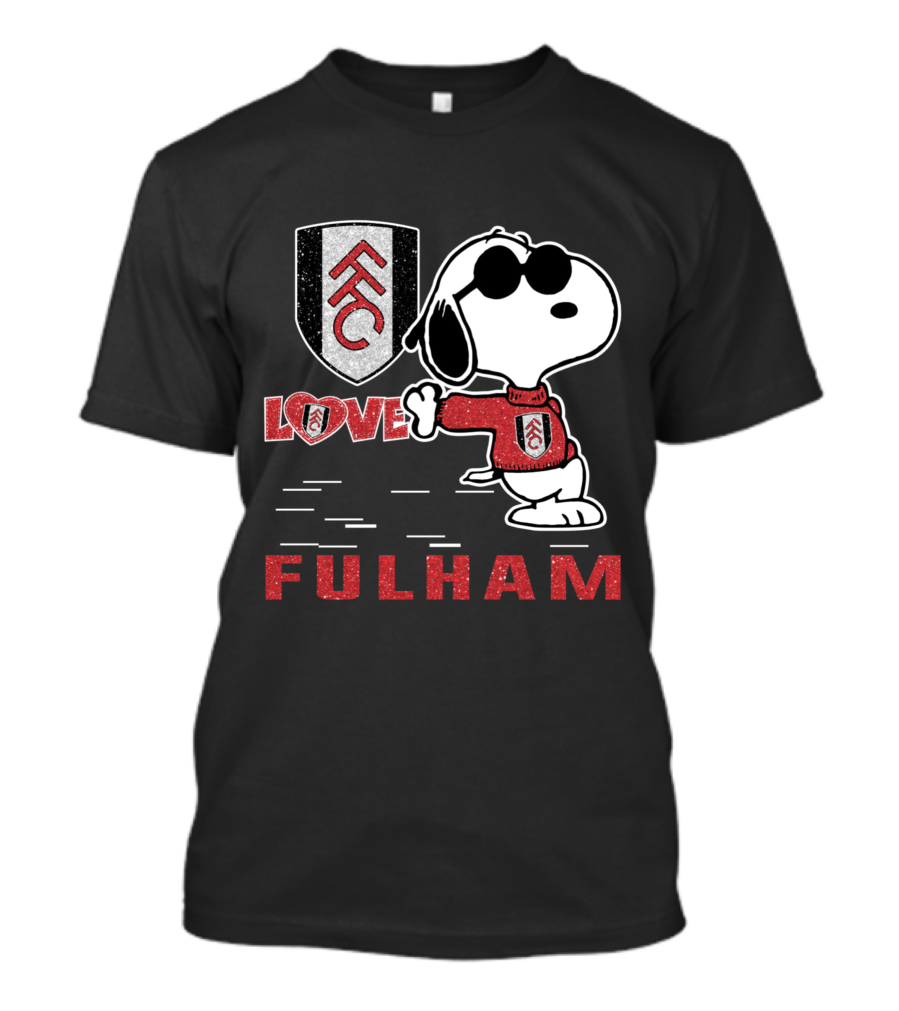 Snoopy Love Fulham Fc Fans Peanuts Football Club Spirit T-Shirt