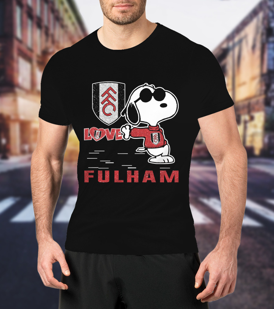Snoopy Love Fulham Fc Fans Peanuts Football Club Spirit T-Shirt