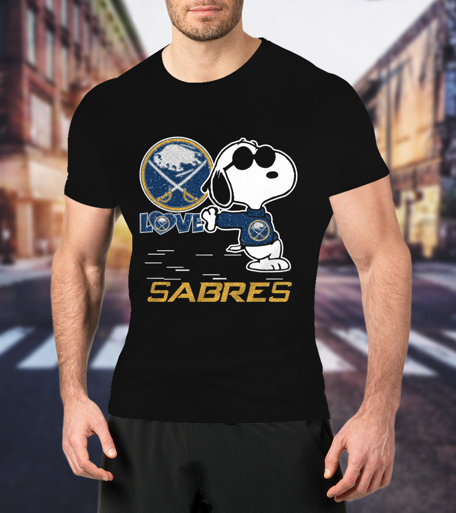 Snoopy Love Buffalo Sabres Hockey T-Shirt