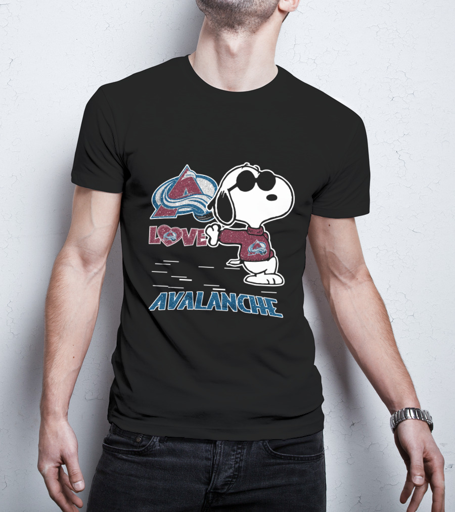 Snoopy Love Colorado Avalanche Peanuts Hockey T-Shirt