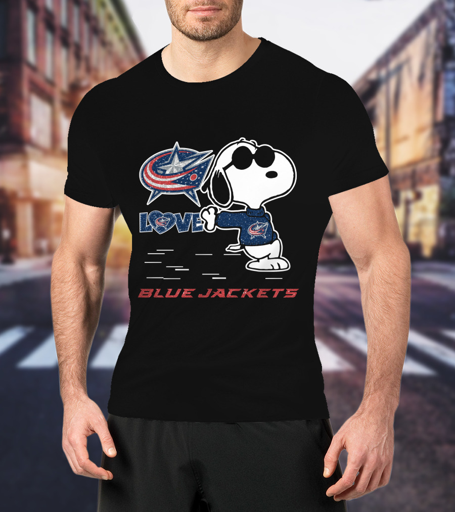 Snoopy Love Columbus Blue Jackets T-Shirt
