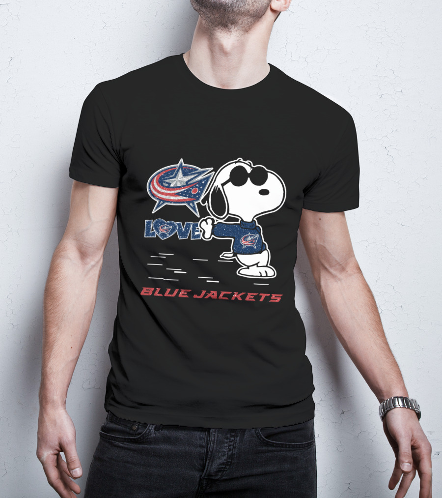 Snoopy Love Columbus Blue Jackets T-Shirt