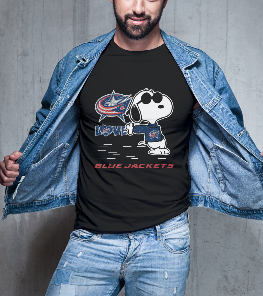 Snoopy Love Columbus Blue Jackets T-Shirt