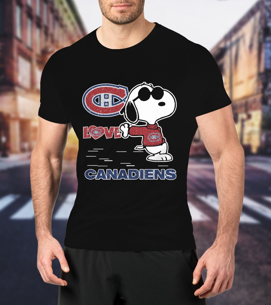 Snoopy Montreal Canadiens Logo Love T-Shirt