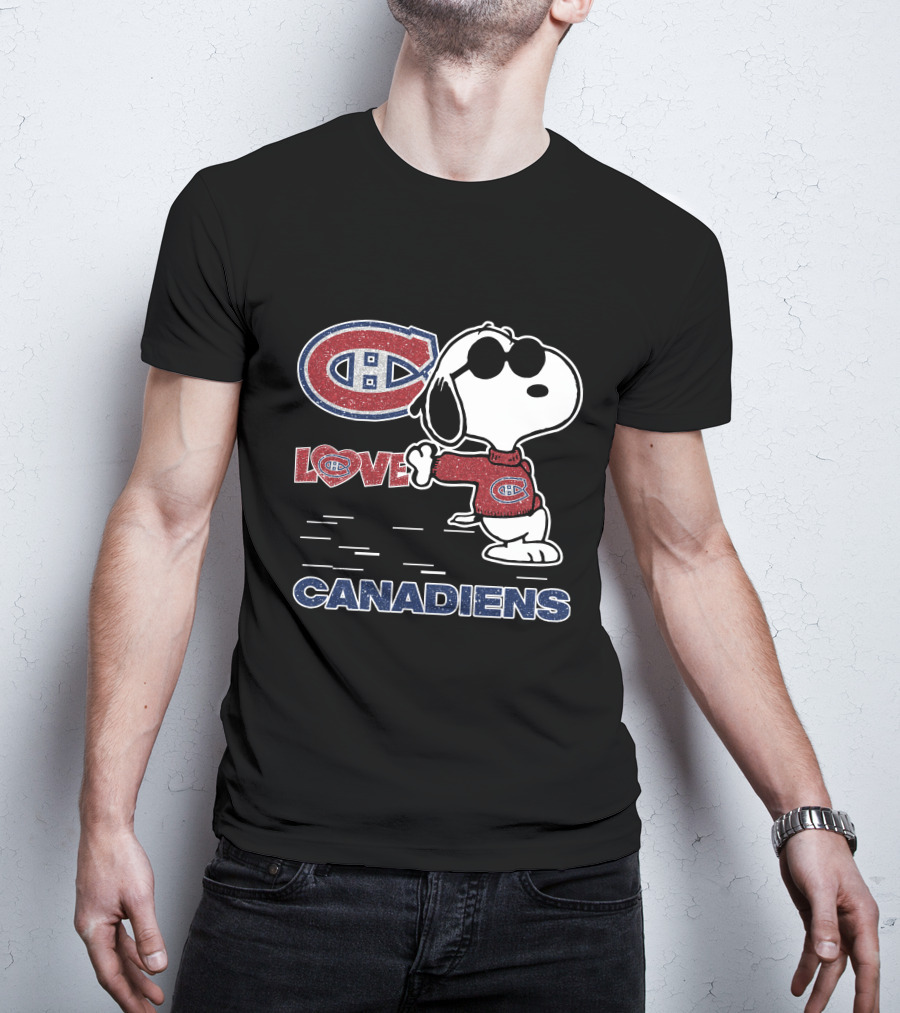 Snoopy Montreal Canadiens Logo Love T-Shirt