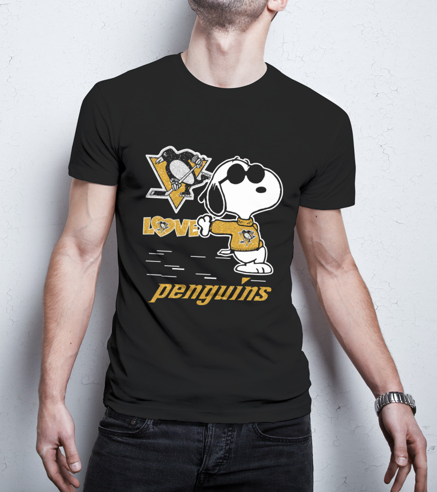 Snoopy Penguins Love Pittsburgh Penguins T-Shirt