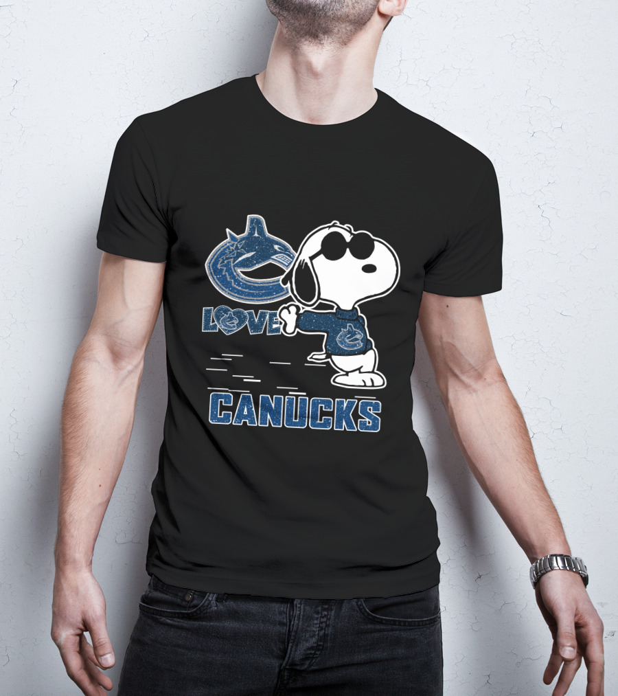 Snoopy Canucks Love Vancouver Peanuts Hockey T-Shirt