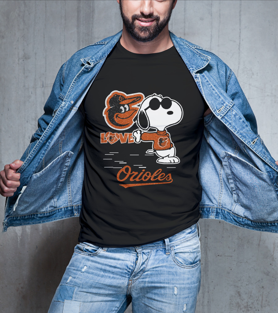 Snoopy Love Orioles Baltimore T-Shirt