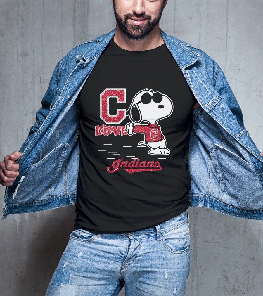 Snoopy C Love Cleveland Indians T-Shirt