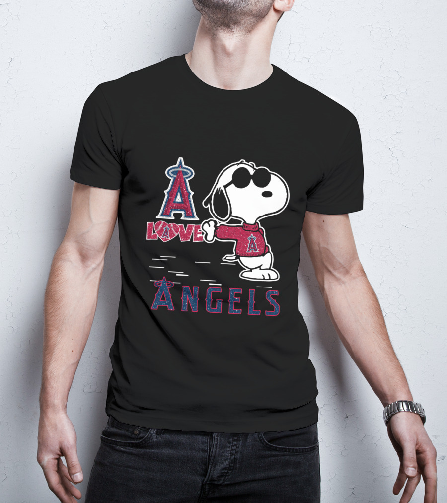 Snoopy Love Los Angeles Angels A Angels T-Shirt