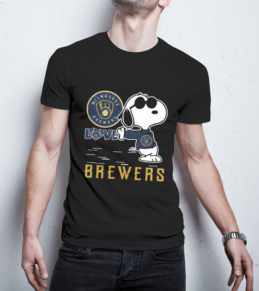 Snoopy Milwaukee Brewers Love Brewers T-Shirt