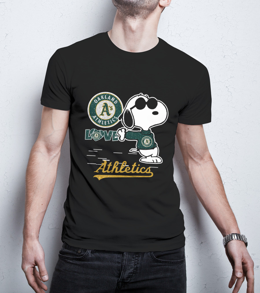 Snoopy Oakland Athletics Love T-Shirt