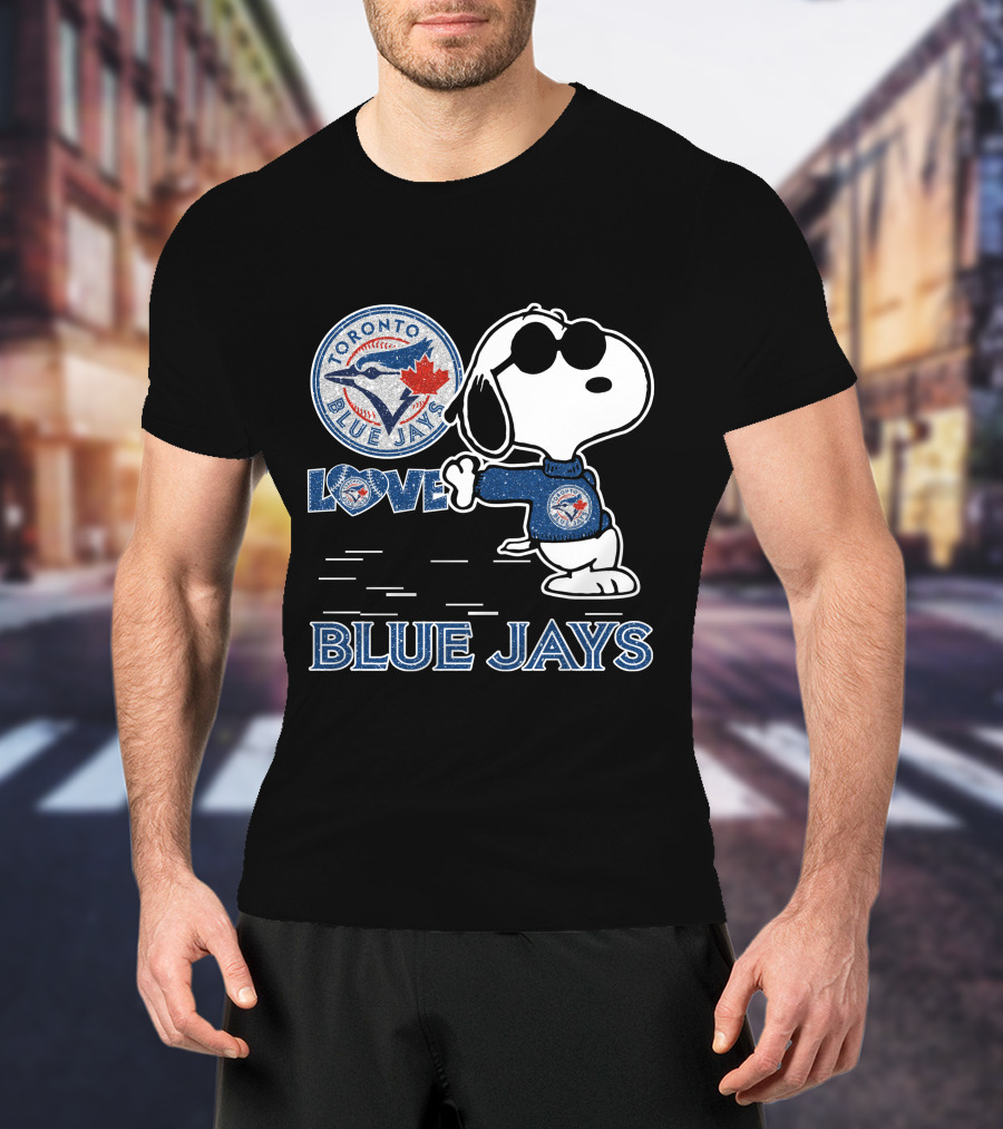 Snoopy Cool In Toronto Blue Jays Love And Team Spirit T-Shirt
