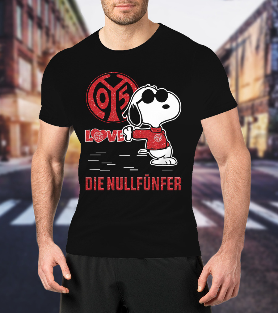 LOVE 1. FSV Mainz 05 Snoopy Die Nullfünfer T-Shirt