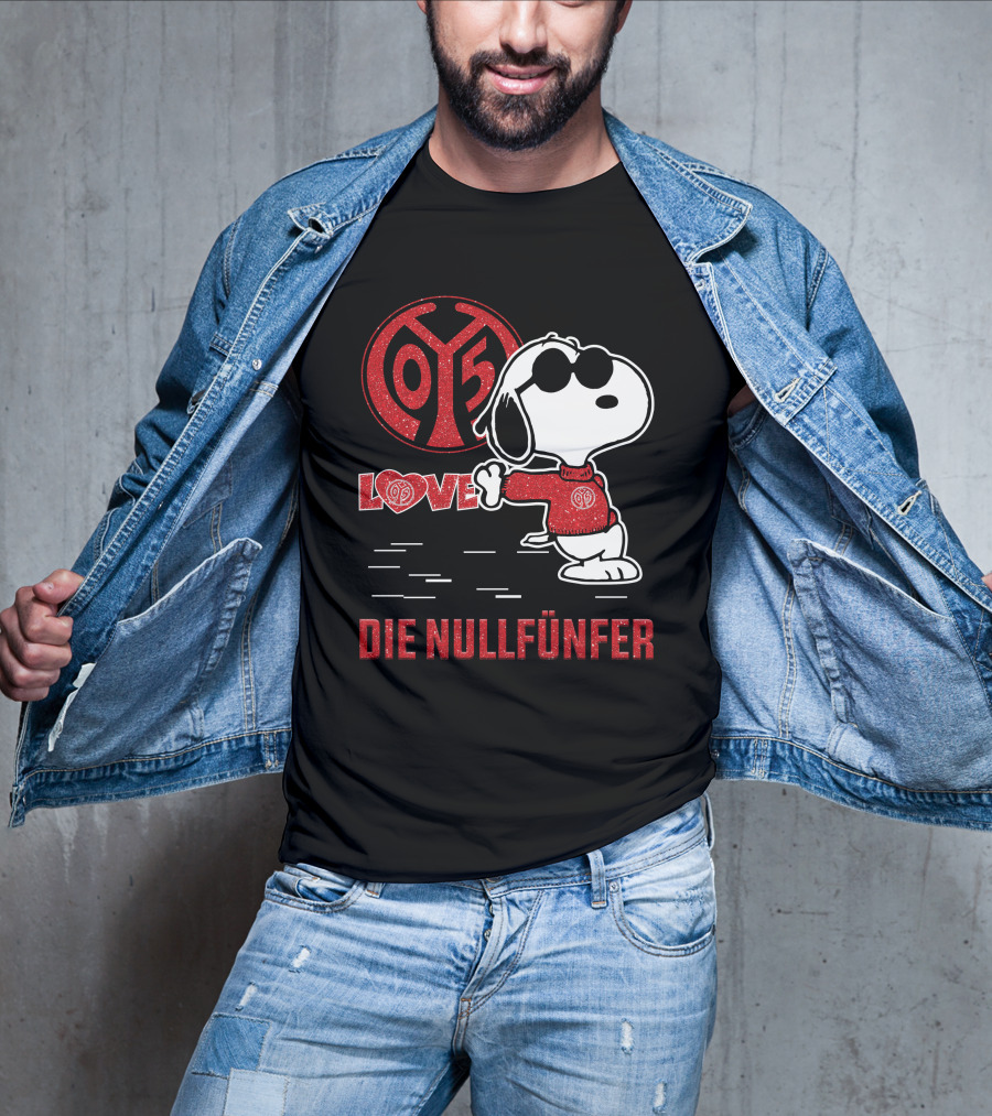 LOVE 1. FSV Mainz 05 Snoopy Die Nullfünfer T-Shirt
