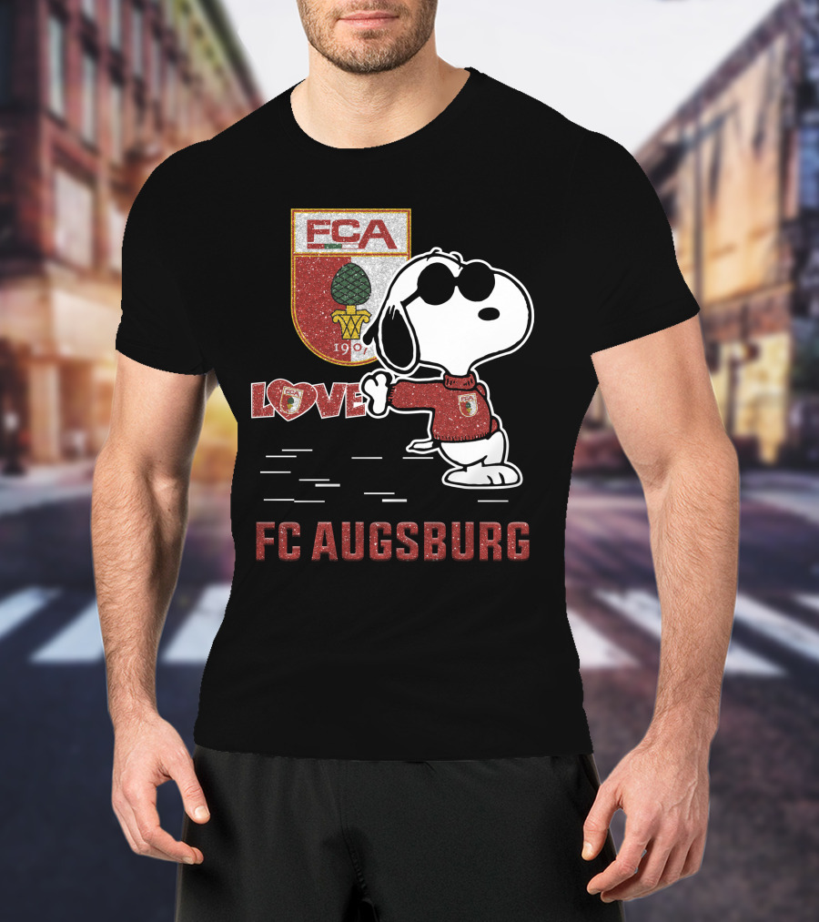 Snoopy FC Augsburg Love FCA 1907 T-Shirt