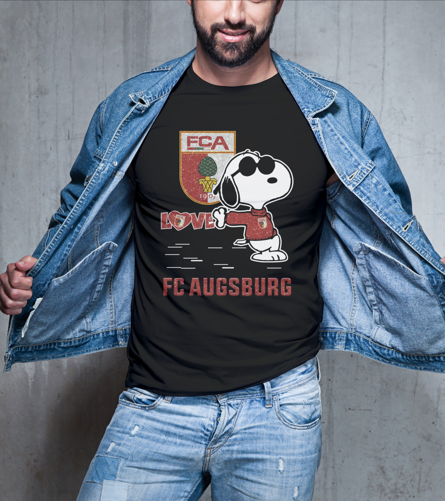 Snoopy FC Augsburg Love FCA 1907 T-Shirt