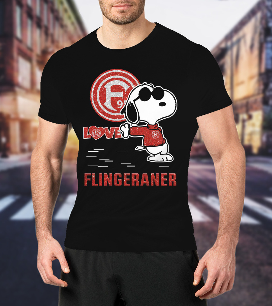 Snoopy Love Fortuna Düsseldorf Flingeraner T-Shirt