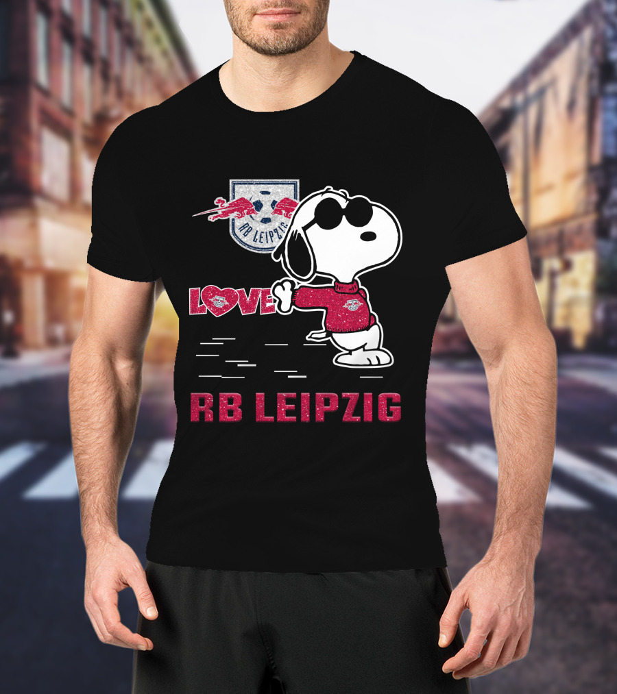Snoopy Love RB Leipzig With Logo And Soccer T-Shirt