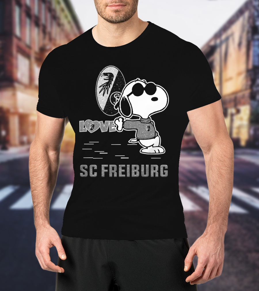 Snoopy Love SC Freiburg Peanuts Football Fan T-Shirt